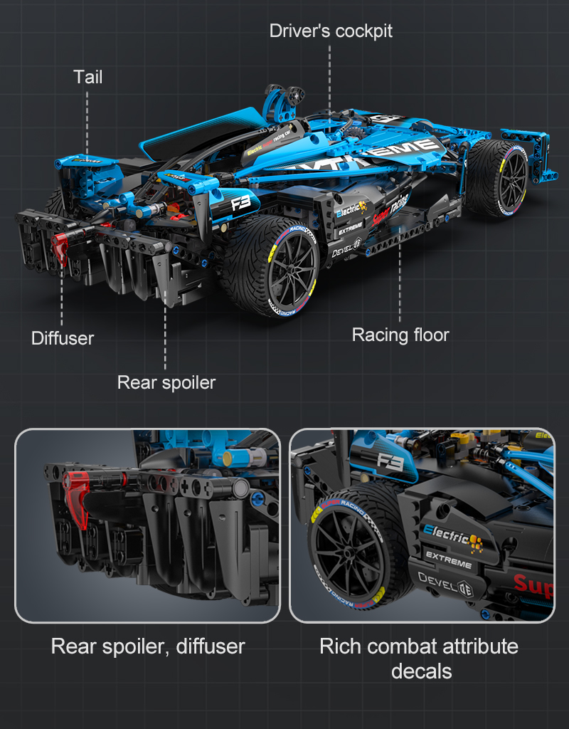 CADA 64004 Technology Series Fórmula E F1 Juego de juguetes de bloques de construcción de automóviles