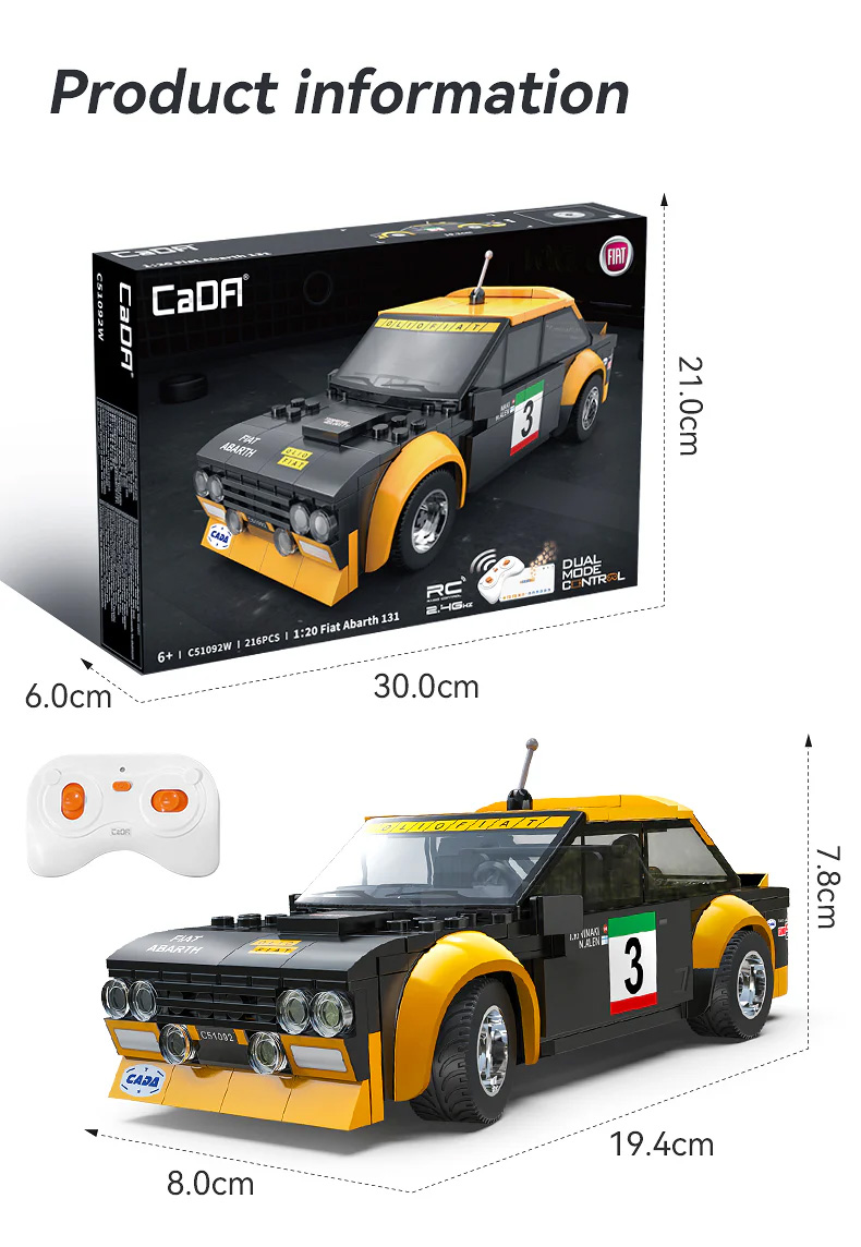 Juego de bloques de construcción de coches de carreras con programación por control remoto Cada C51092