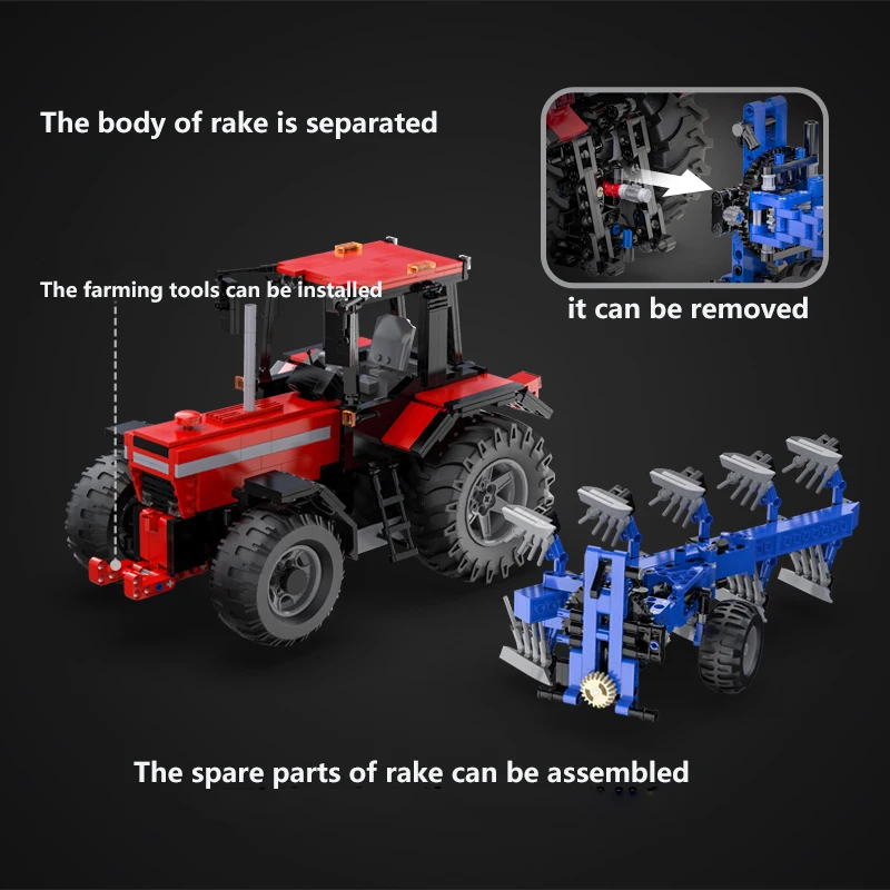 CADA C61052 Multi-Functional Farmer Tractor Building Blocks Toy Set