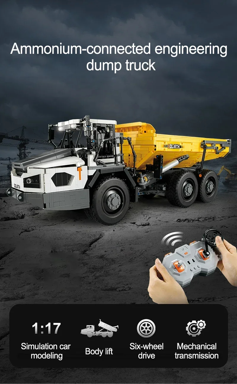Cada C61054 Articulated Engineering Dump Truck Building Blocks Toy Set