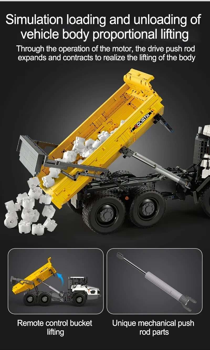 Cada C61054 Articulated Engineering Dump Truck Building Blocks Toy Set