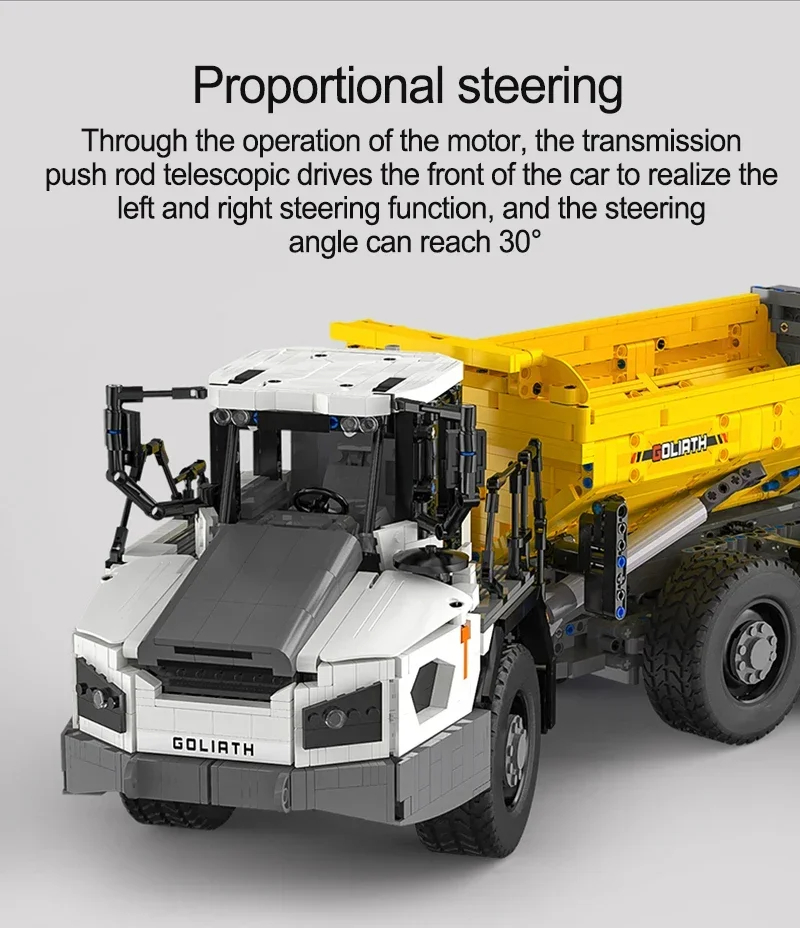 Cada C61054 Articulated Engineering Dump Truck Building Blocks Toy Set