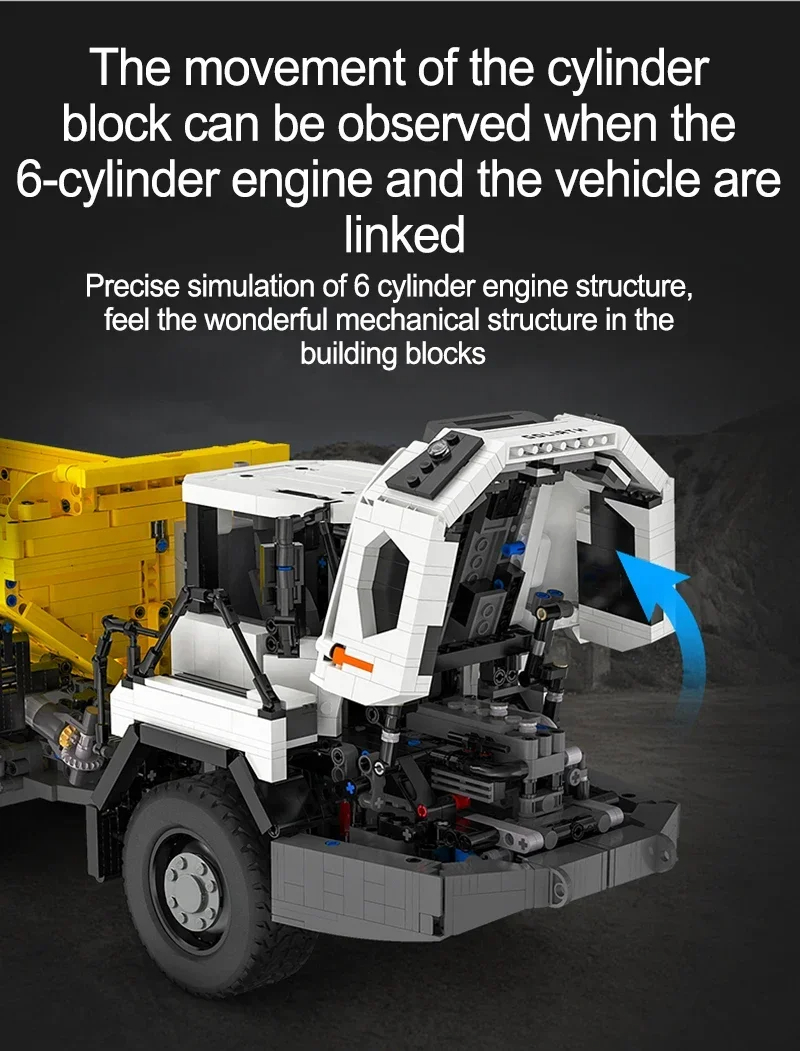 Cada C61054 Articulated Engineering Dump Truck Building Blocks Toy Set