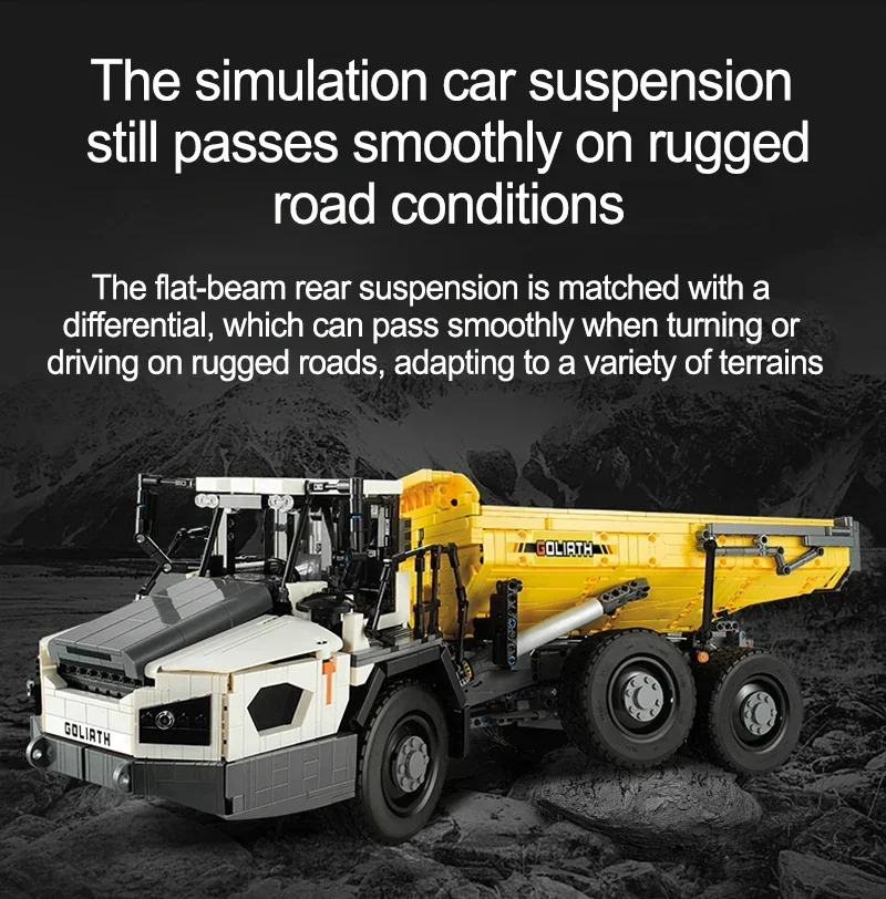 Cada C61054 Articulated Engineering Dump Truck Building Blocks Toy Set
