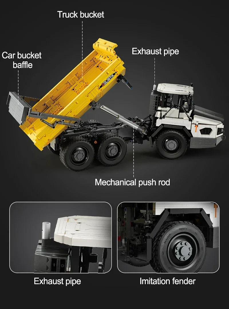 Cada C61054 Articulated Engineering Dump Truck Building Blocks Toy Set