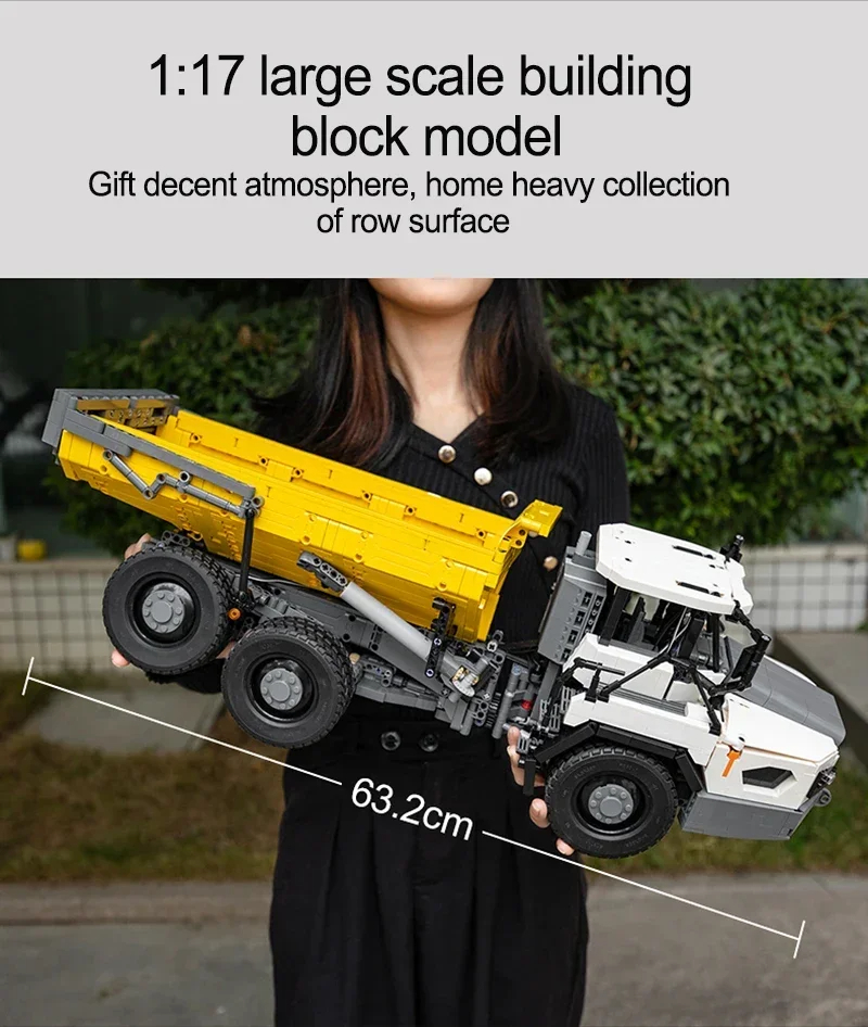 Cada C61054 Articulated Engineering Dump Truck Building Blocks Toy Set