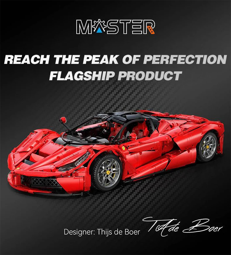 Cada C61505 Laferrari Viva Hypercar Red Racing Car Building Blocks Toy Set