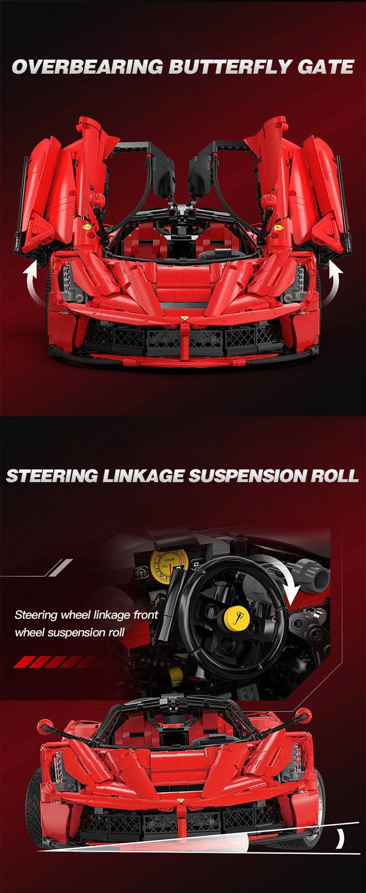 Cada C61505 Laferrari Viva Hypercar Red Racing Car Building Blocks Toy Set