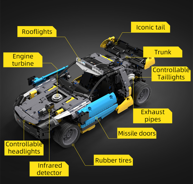 Juego de bloques de construcción CADA C62002 Cyber ​​Night Wild Wolf