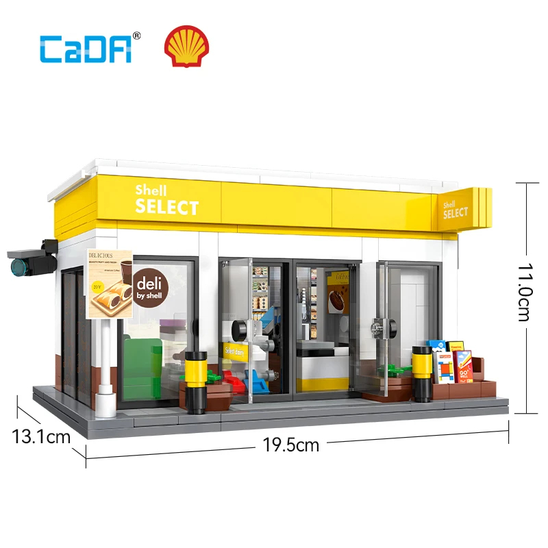 Cada C66026 Shell Gas Station Building Blocks Toy Set