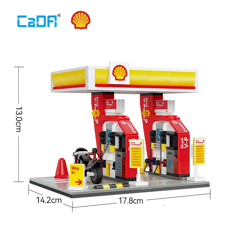 Cada C66026 Shell Gas Station Building Blocks Toy Set