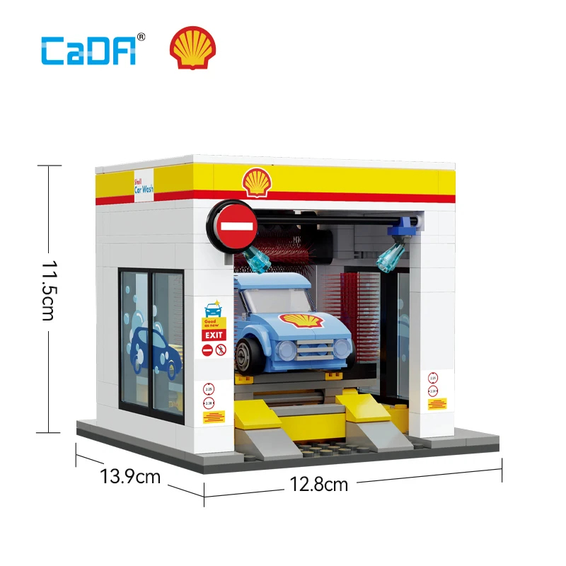 Cada C66026 Shell Gas Station Building Blocks Toy Set