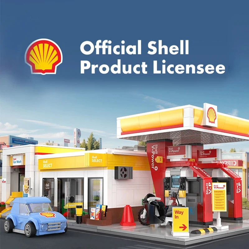 Cada C66026 Shell Gas Station Building Blocks Toy Set
