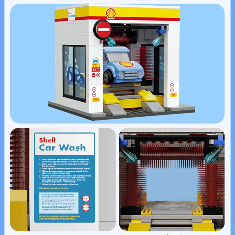 Cada C66026 Shell Gas Station Building Blocks Toy Set