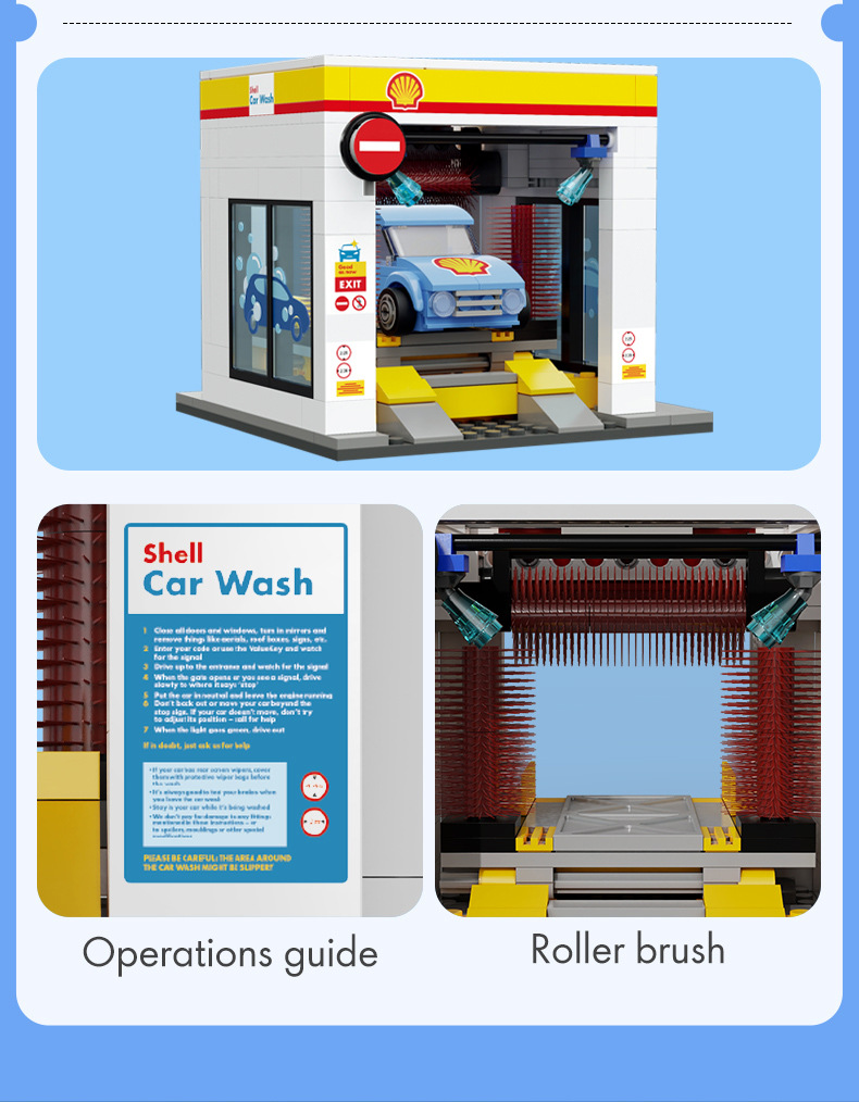 Cada C66030 Shell Car Wash - Juego de bloques de construcción