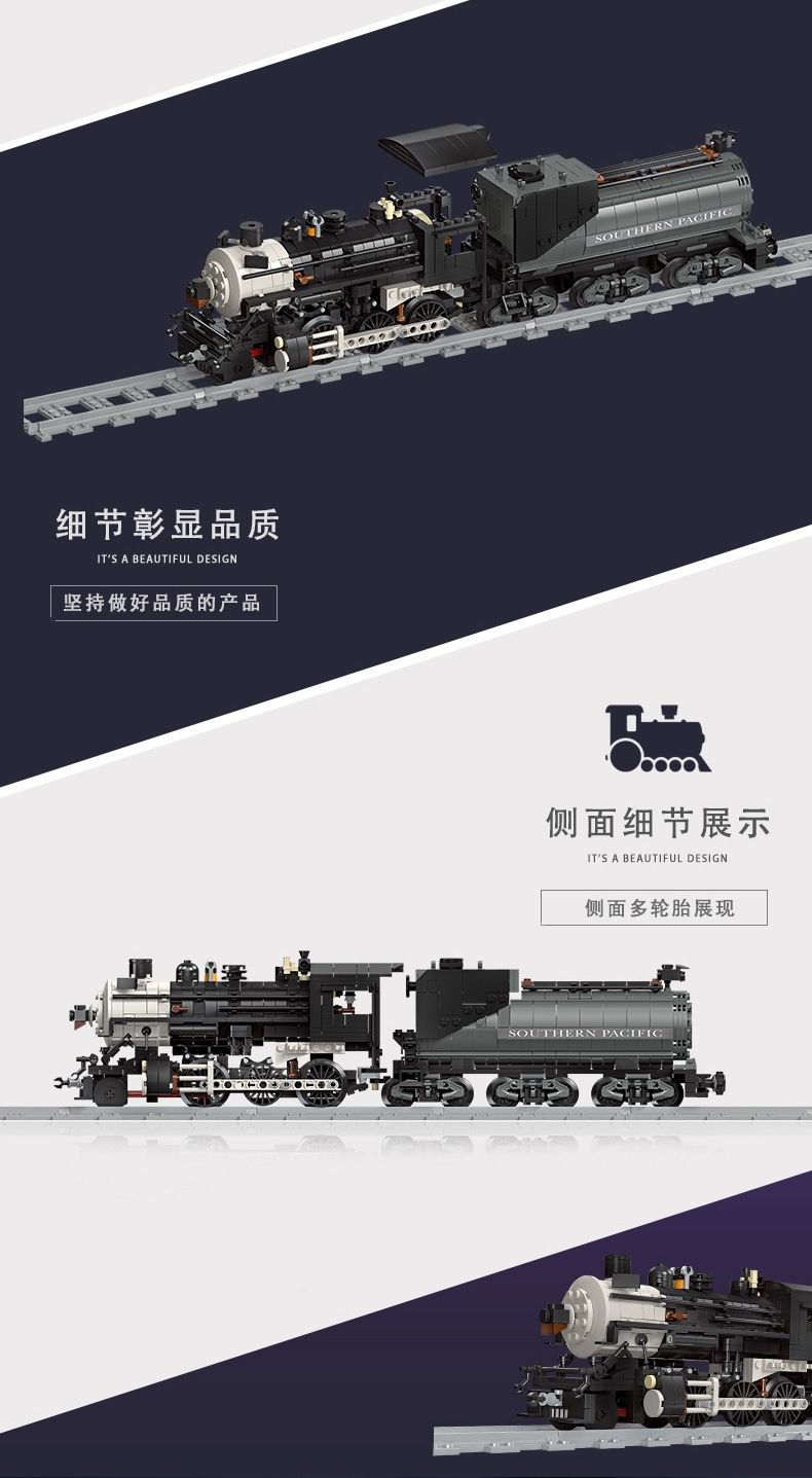 JIESTAR 59003 Steam Train Building Brick Toy Set