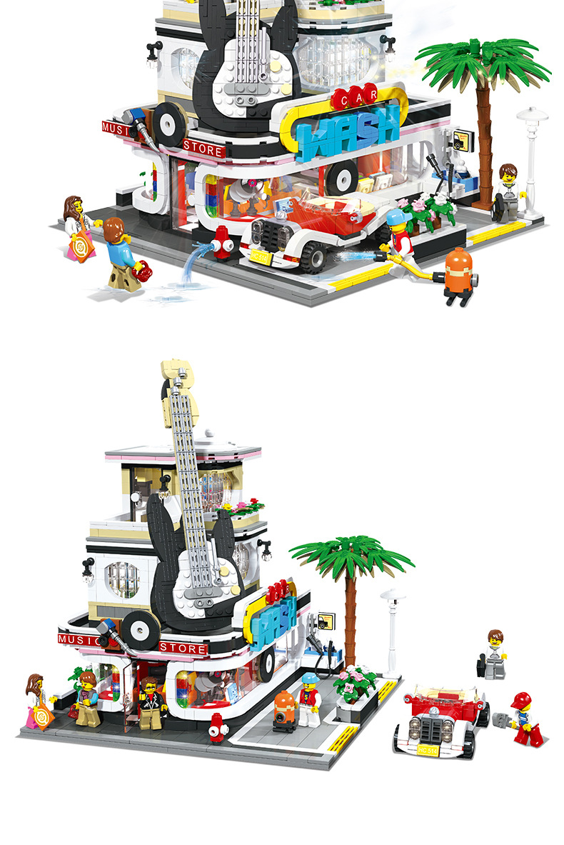 JIESTAR 89105 World Style Building Series Music Store Building Block Toy Set