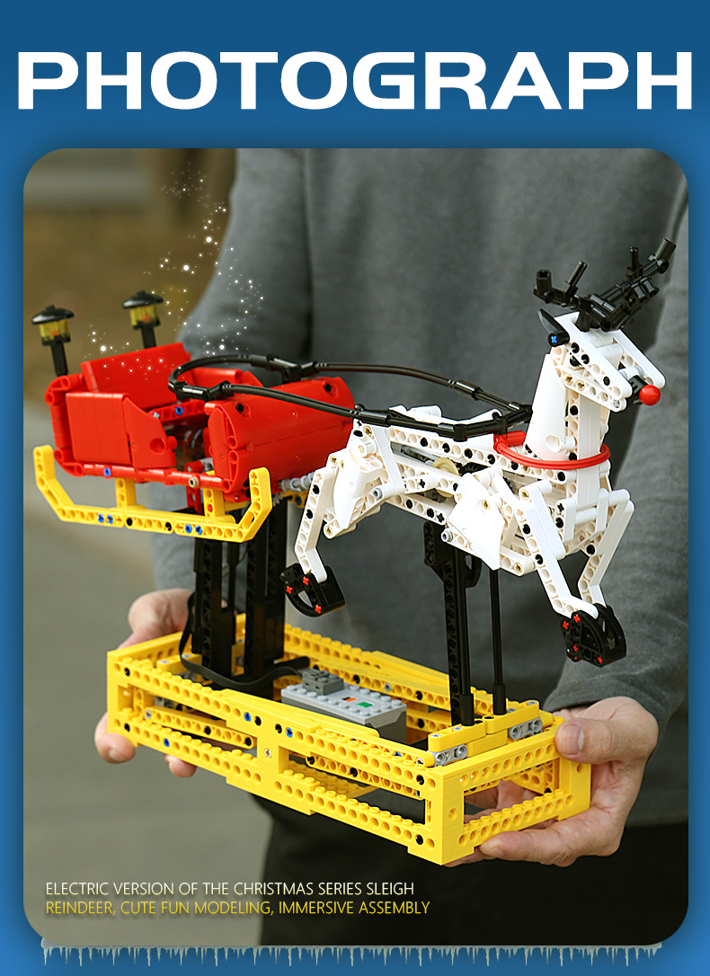 MOULD KING 10010 Sled Reindeer Building Block Toy Set