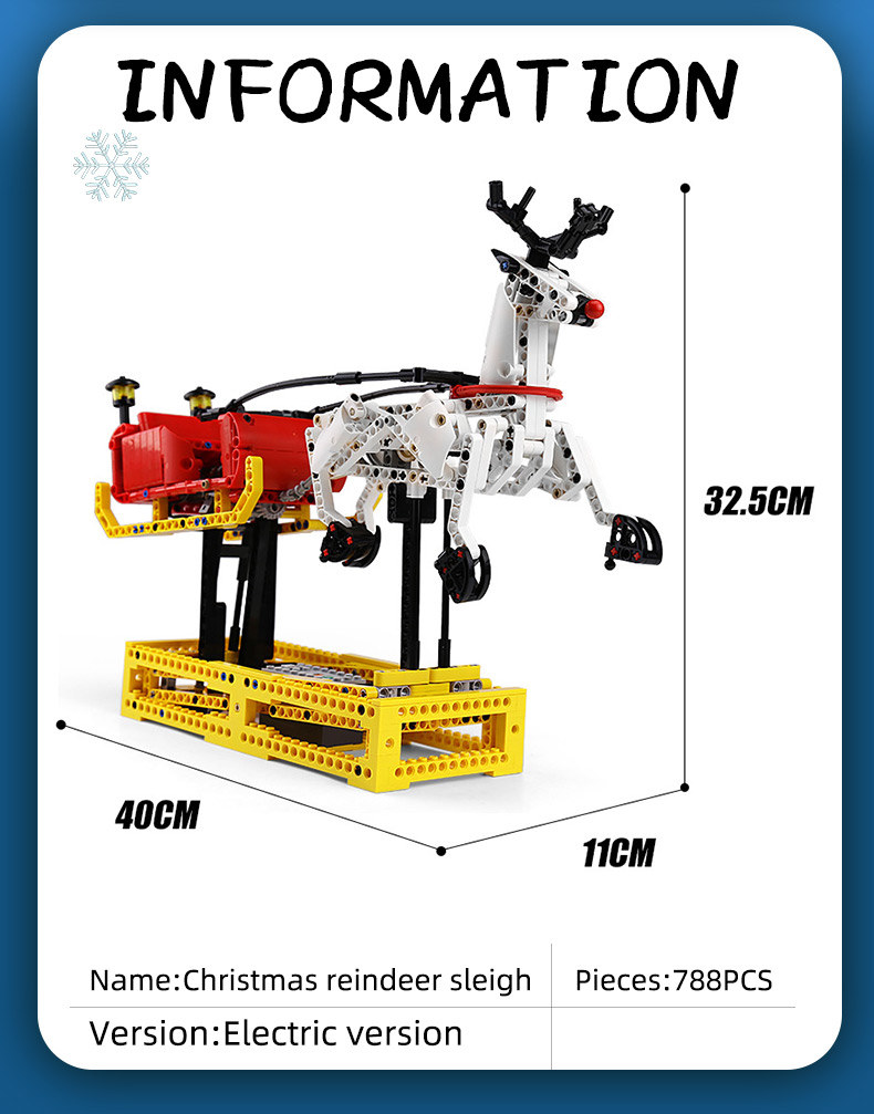 MOULD KING 10010 Sled Reindeer Building Block Toy Set