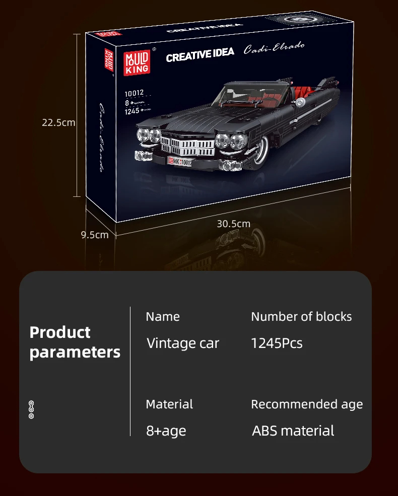 Mould King 10012 Cadillac Eldorado Building Blocks Toy Set