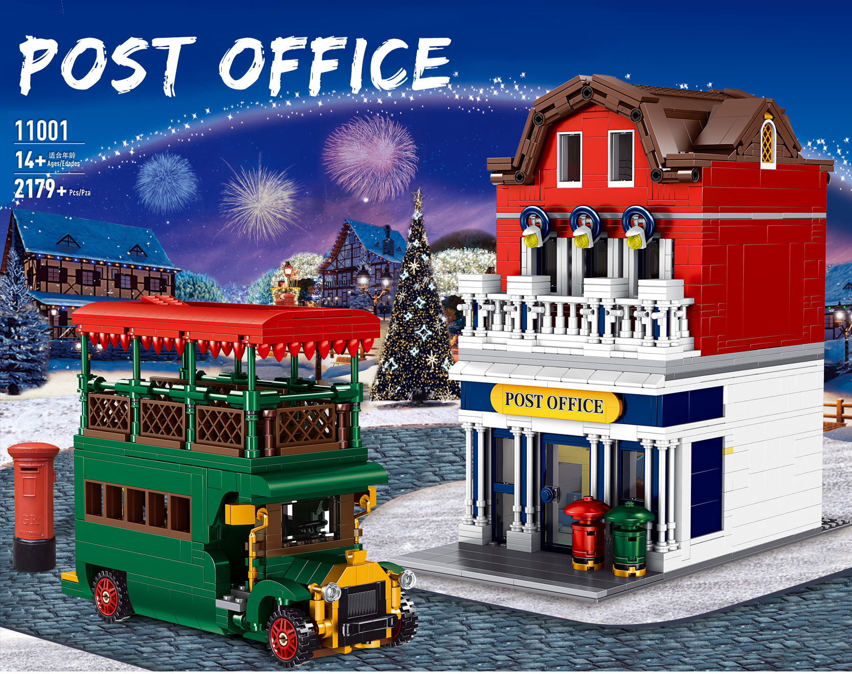 Mould King 11001 Juego de juguetes de bloques de construcción de oficina de correos