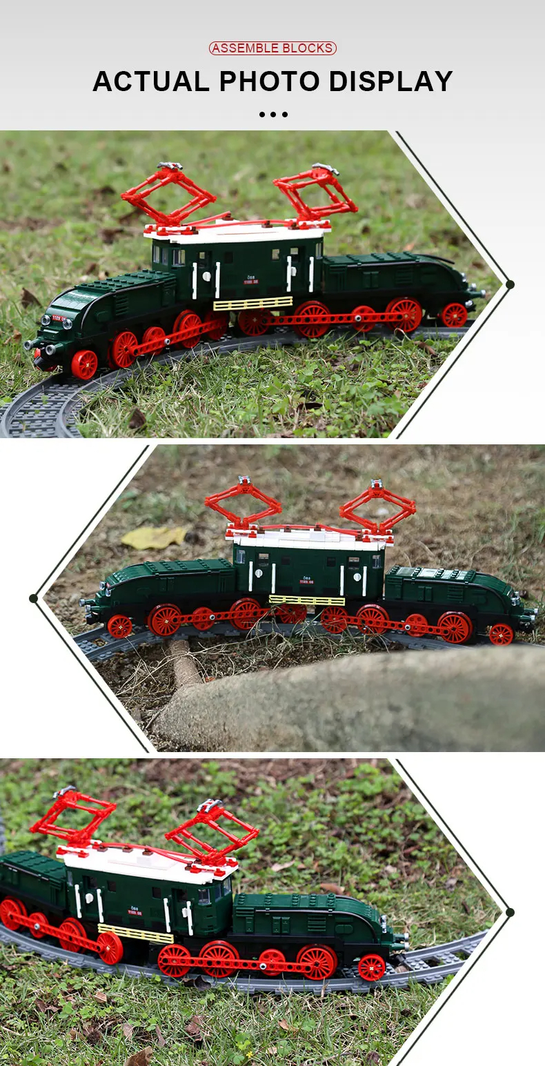 Mould King 12023 Krokodil-Elektrolokomotive Bausteine-Spielzeugset