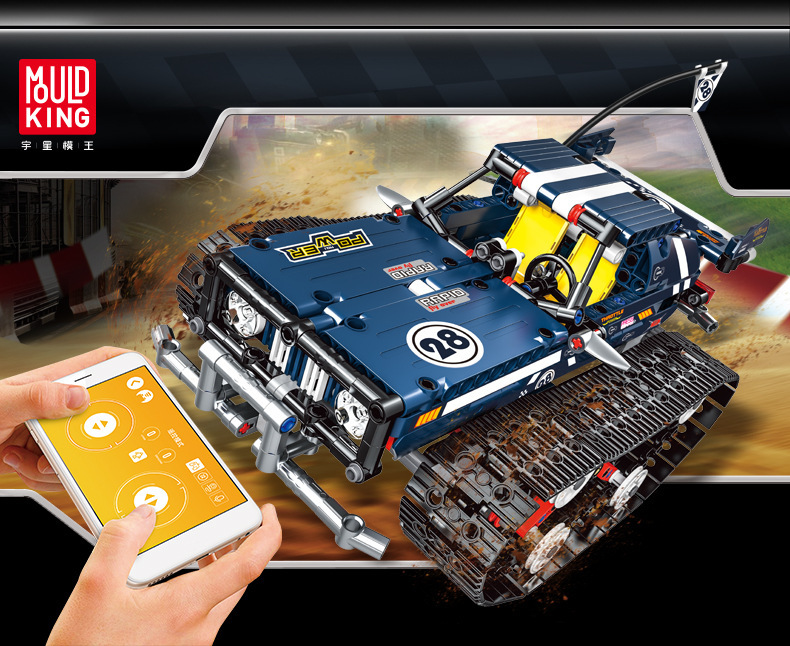 MOULD KING 13025 Juego de juguetes de bloques de construcción de automóviles con orugas