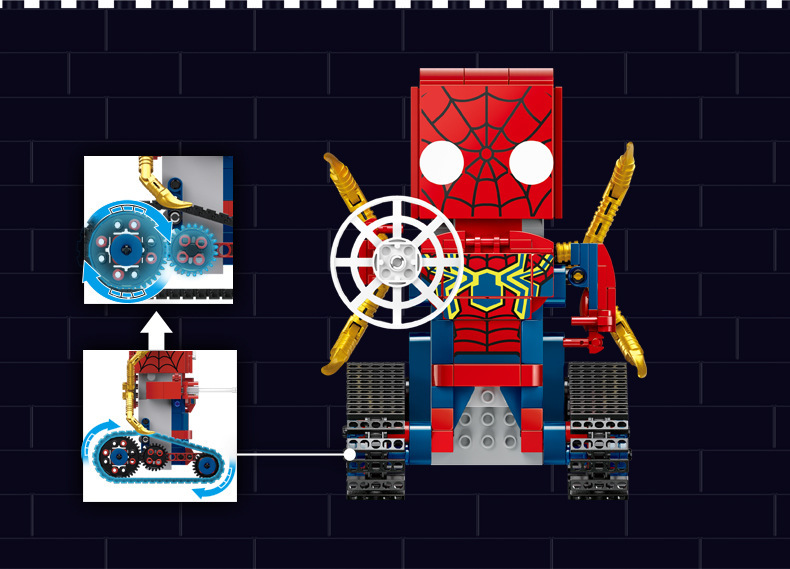 Mould King 13039 Spider Man Walking Brick Remote Control Building Blocks Toy Set