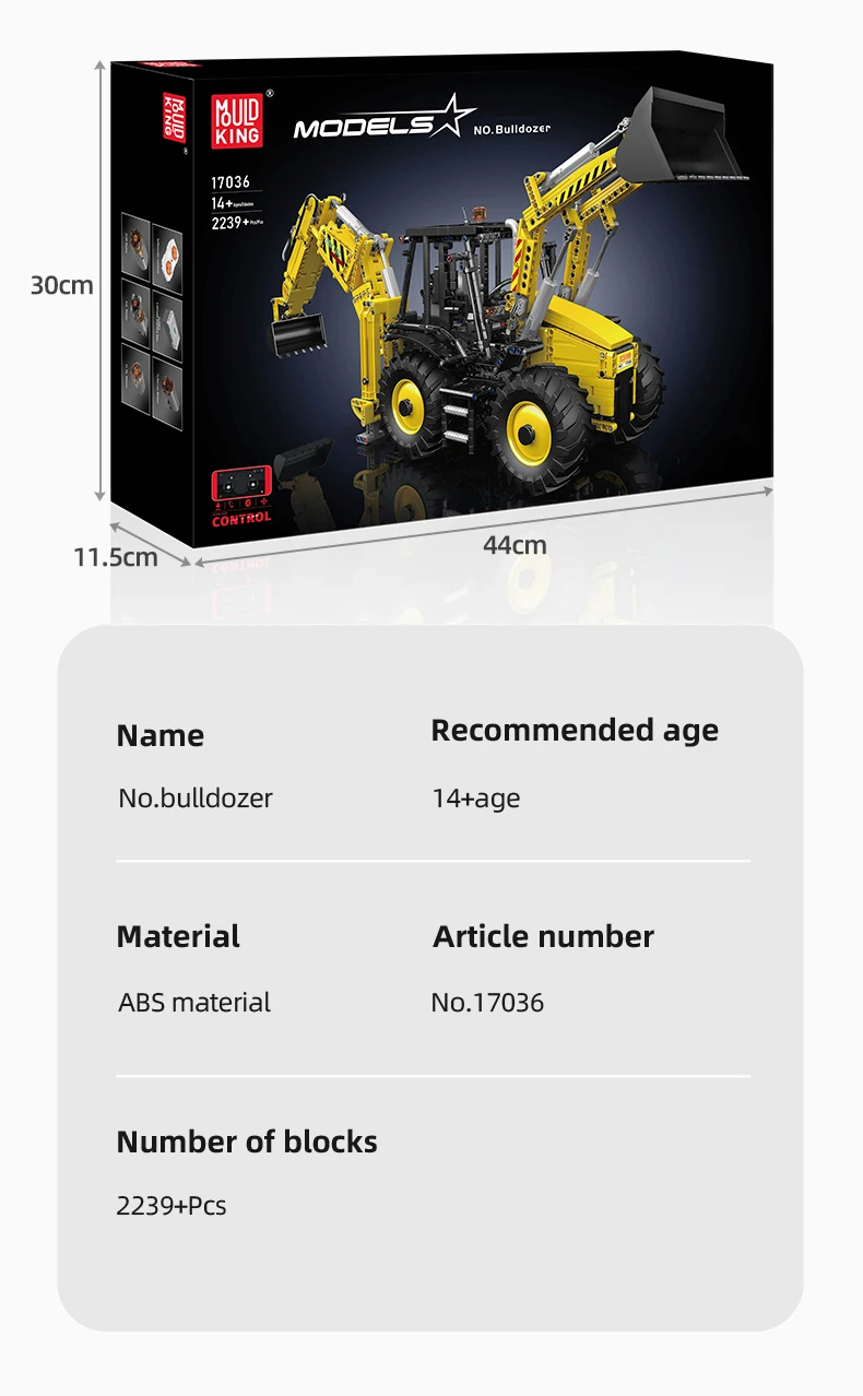 Mould King 17036 Bulldozer Building Blocks Toy Set