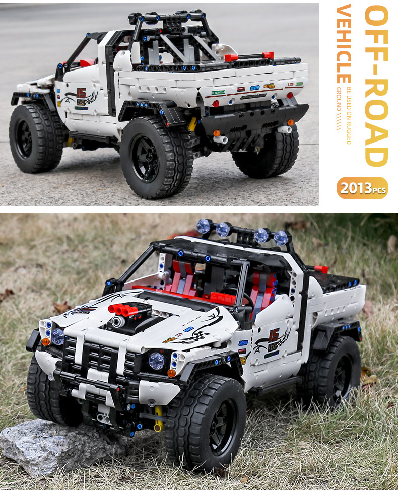 MOULD KING 18005 Silver Flagship Off-Road Truck Remote Control Building Blocks Toy Set