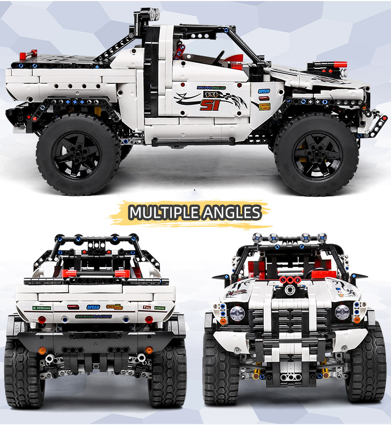 MOULD KING 18005 Silver Flagship Off-Road Truck Remote Control Building Blocks Toy Set