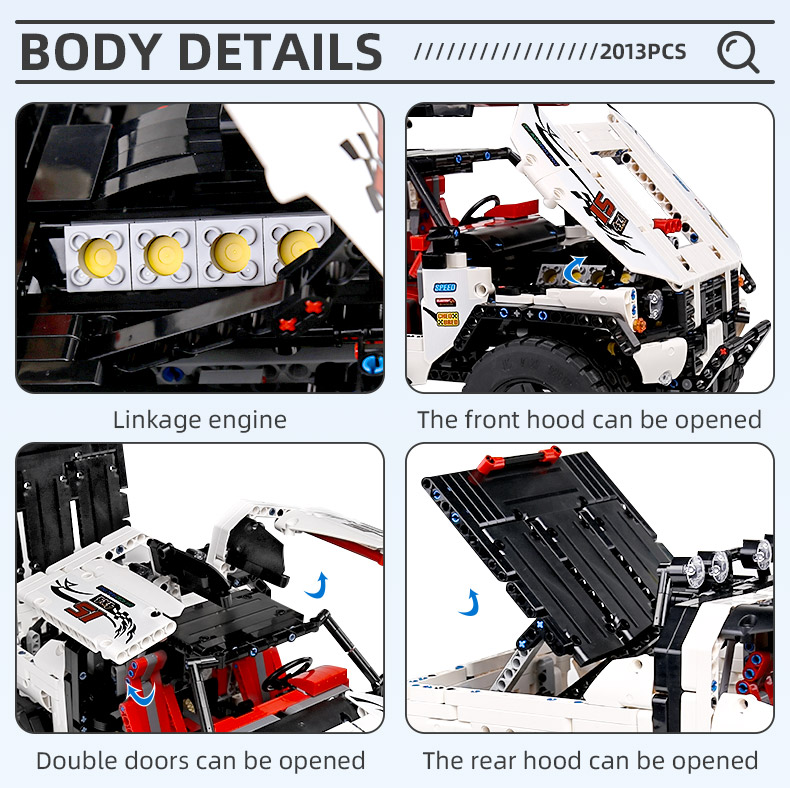 MOLD KING 18005 シルバーフラッグシップオフロードトラックリモートコントロールビルディングブロックおもちゃセット