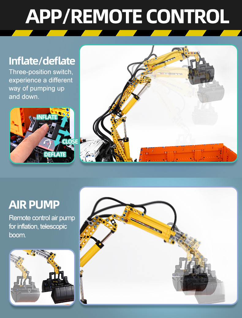 MOLD KING 19007 하이테크 Arocs 공압 트럭 원격 제어 빌딩 블록 장난감 세트