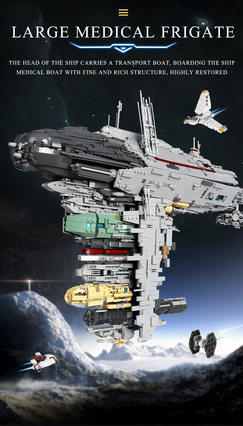 MOLD KING 21001 UCS Nebel Modell B Medizinische Fregatte Star Wars Bausteine Spielzeugset