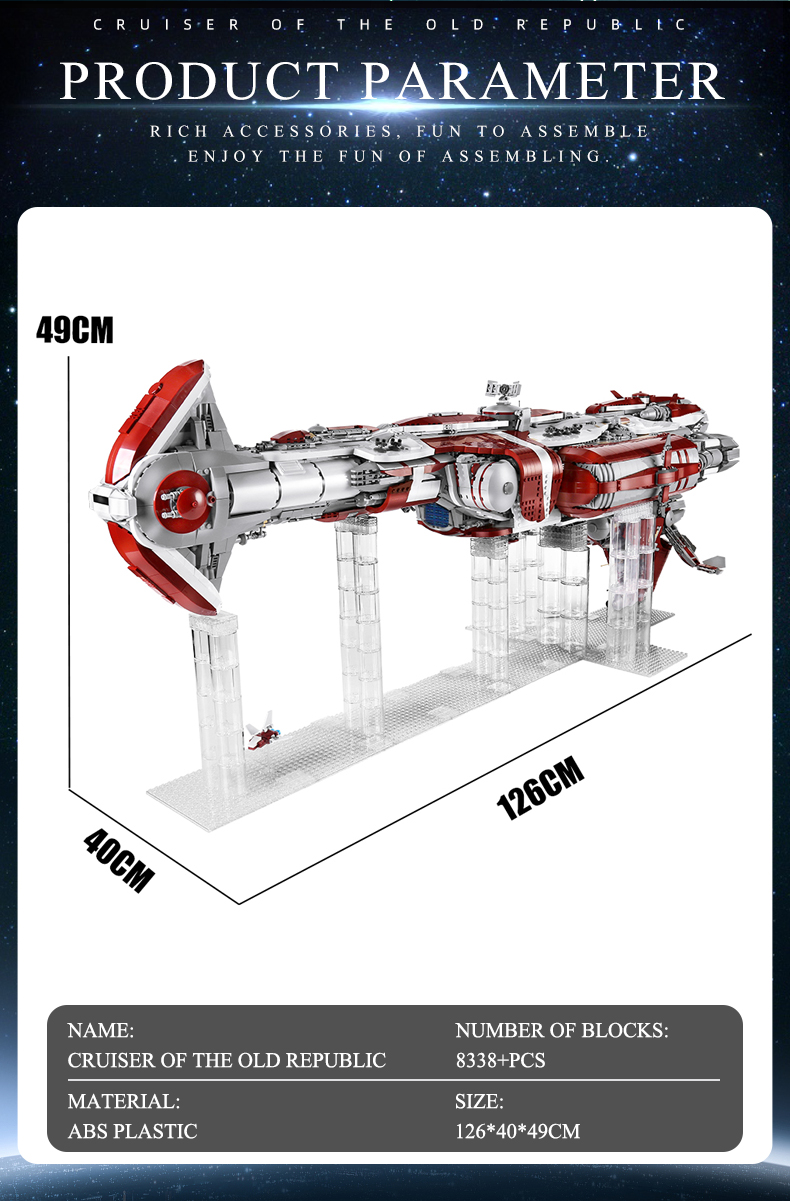 MOLD KING 21002 Old Republic Escort Cruiser Star Wars Juego de bloques de construcción de juguetes