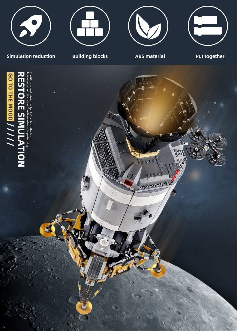 MOLD KING 21006 Apollo 11 Vaisseau spatial Module lunaire blocs de construction ensemble de jouets