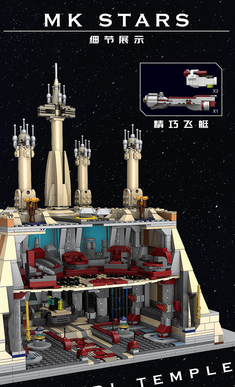 MOULD KING 21036 Templo Jedi Serie Star Wars Juego de bloques de construcción de juguete