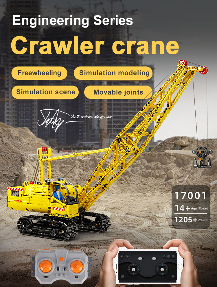 MOULDKING 17001 Engineering Series Crawler Crane Building Blocks Toy Set