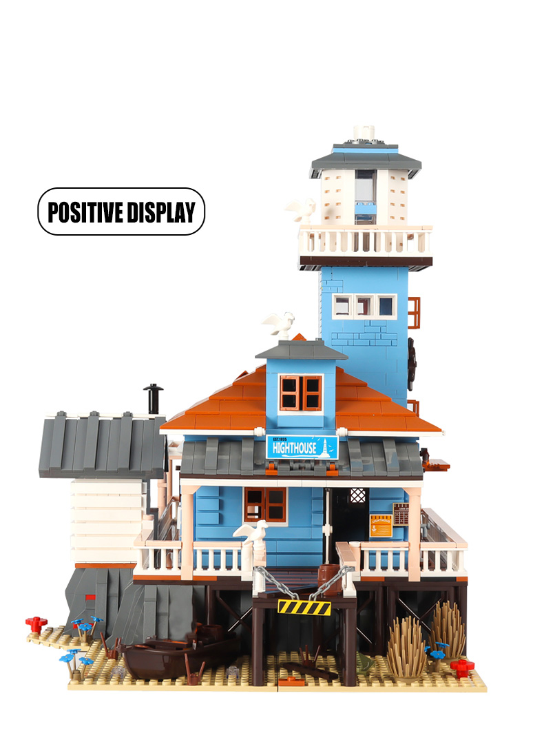 PANGU PG12002 Lighthouse Fishing House Building Bricks Toy Set