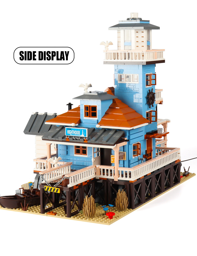 PANGU PG12002 Lighthouse Fishing House Building Bricks Toy Set