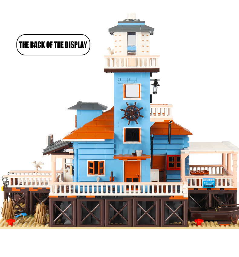 PANGU PG12002 Lighthouse Fishing House Building Bricks Toy Set