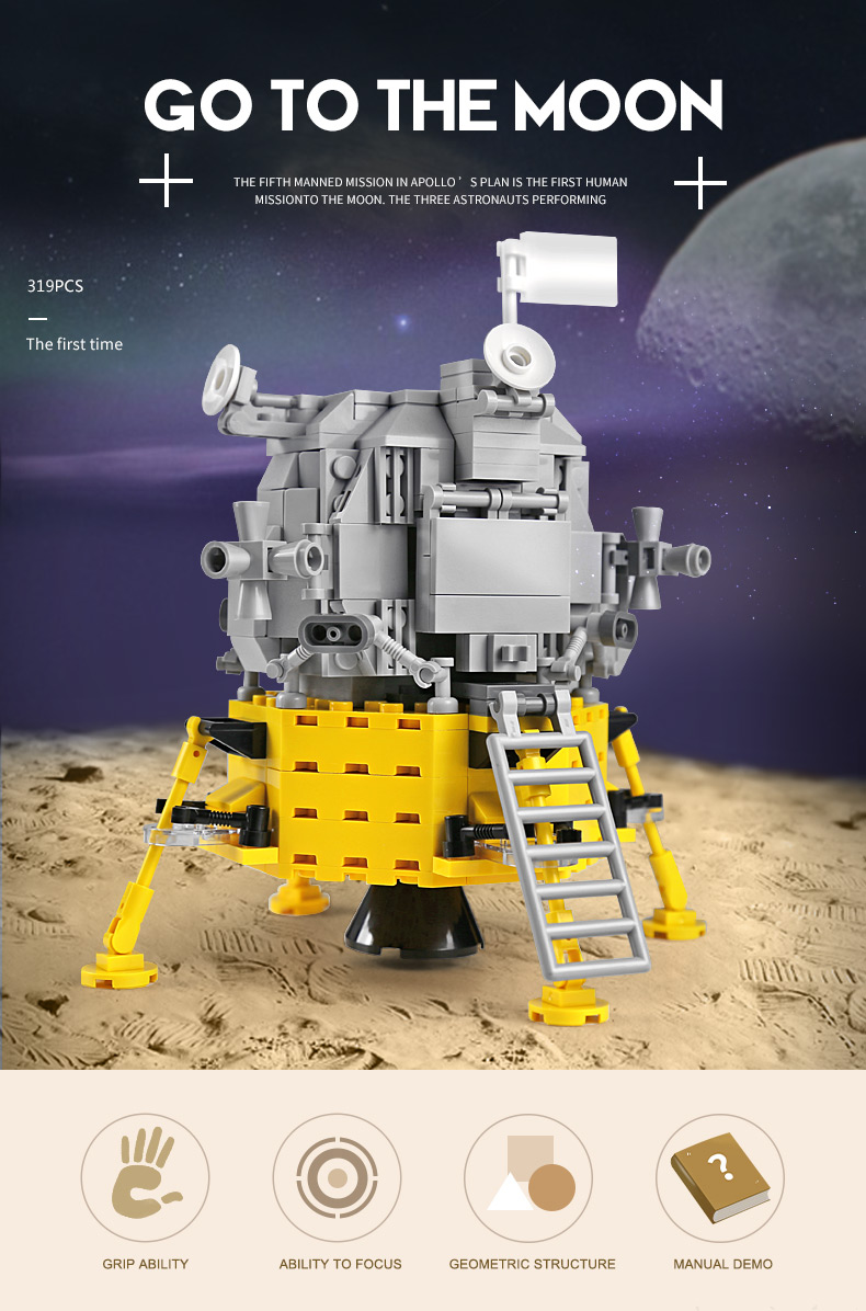 PANGU PG13001 Apollo Lunar Module Building Bricks Toy Set