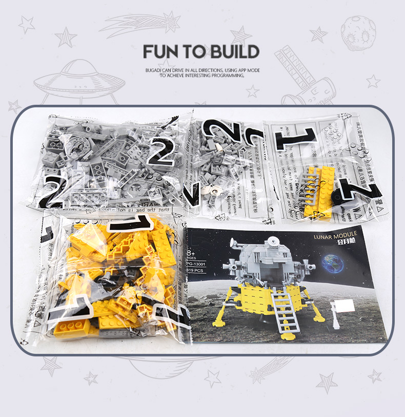 PANGU PG13001 Apollo Lunar Module Building Bricks Juego de juguetes