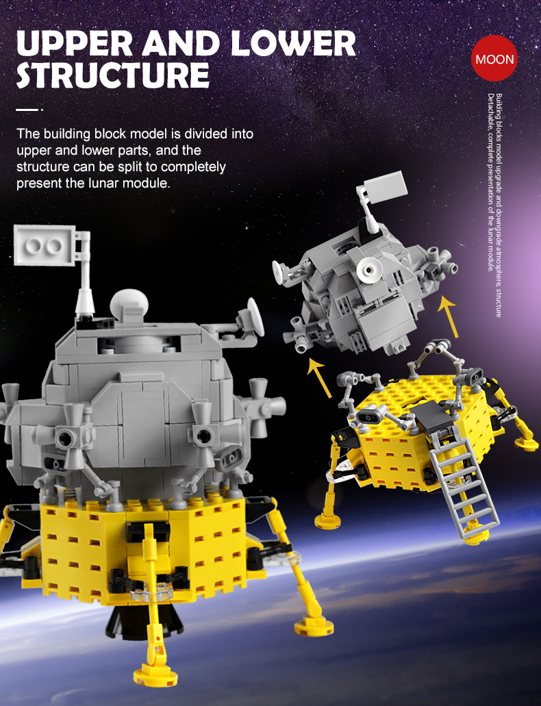 PANGU PG13001 Apollo Lunar Module Building Bricks Juego de juguetes