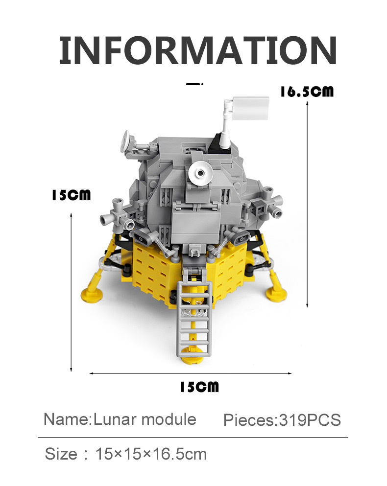 PANGU PG13001 Apollo Lunar Module Building Bricks Juego de juguetes