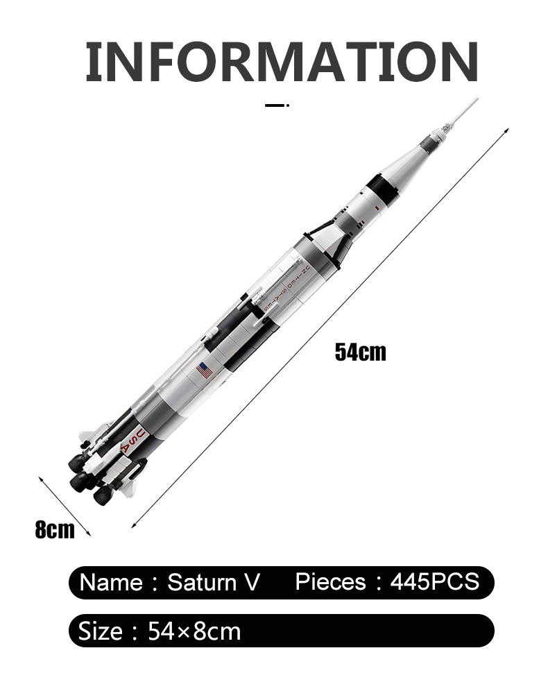 PANGUPG13002アポロサターンVロケットビルディングレンガおもちゃセット