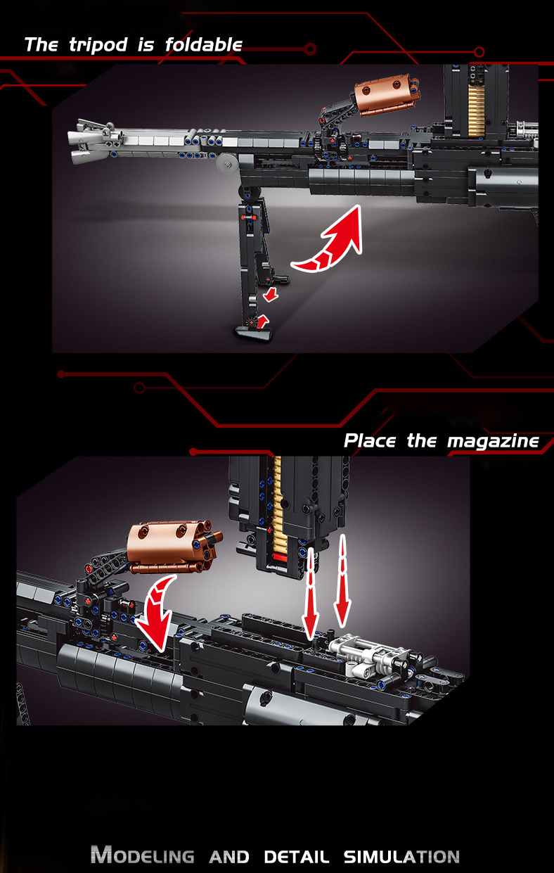 PANGU PG15002 Electric Burst Machine Gun Building Bricks Toy Set