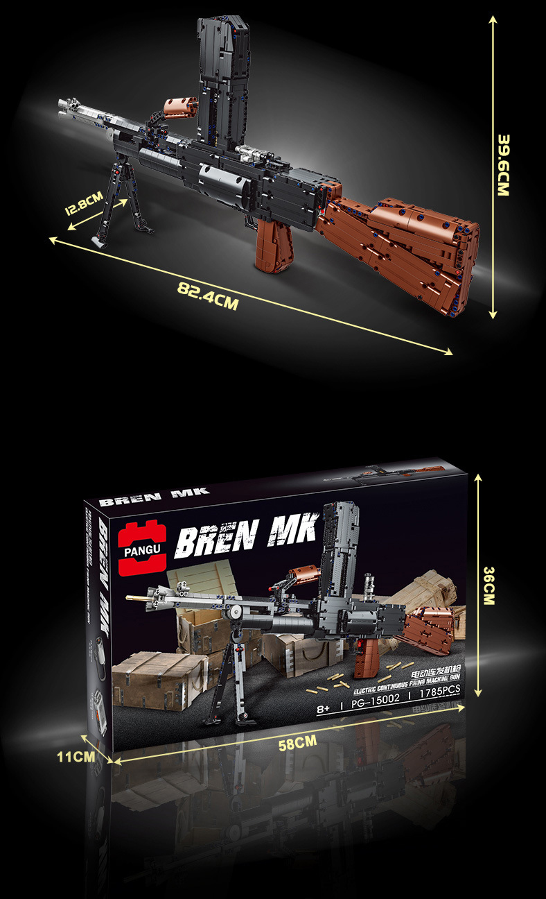 PANGU PG15002 Electric Burst Machine Gun Building Bricks Toy Set