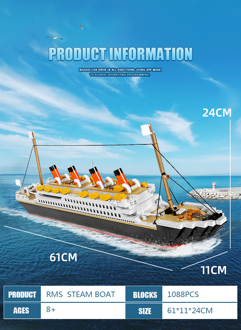 PANGU PG15005 Titan Titanic Bausteine-Spielzeug-Set