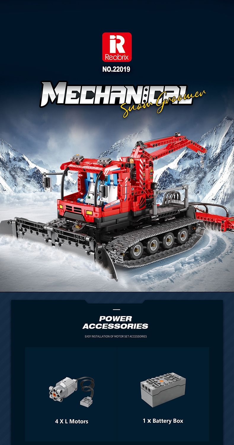 REOBRIX 22019 Snow Planing Vehicle Technology Machinery Series Building Blocks Toy Set